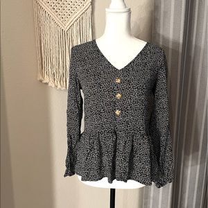 C+D+M black with white flowers top